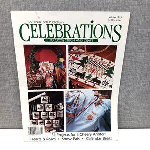 Celebrations Cross Stitch Crafts Magazine Winter 1993 Snow Pals Bears Astrology+